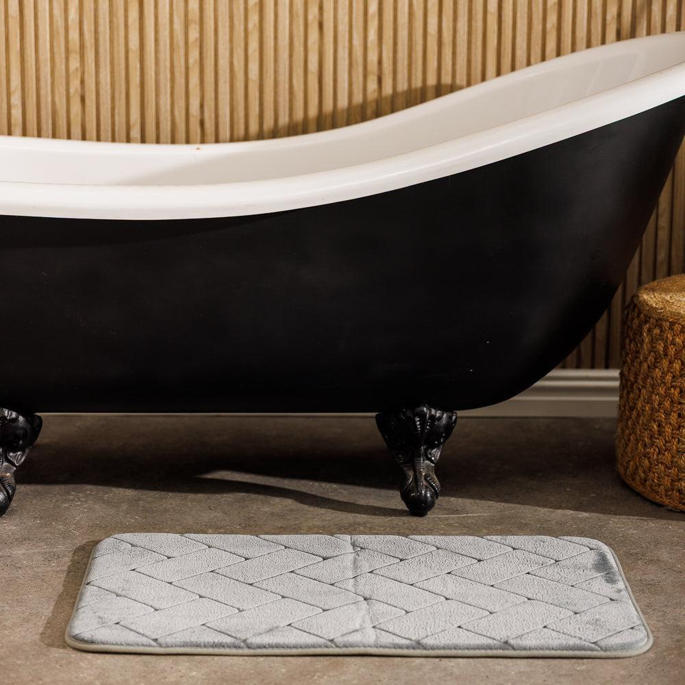 Athens Memory Foam Bathroom Mat Light Grey 2 Piece-Bath Mats