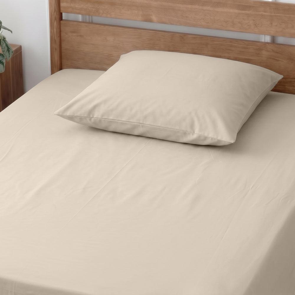 Easy Care 144 Thread Count Polycotton Pillowcase Stone-Pillowcases