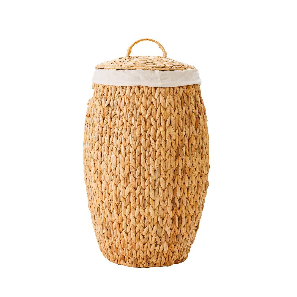 Home.Life Vietnamese Barrel Laundry Hamper with Lid and Liner Natural-Laundry Basket