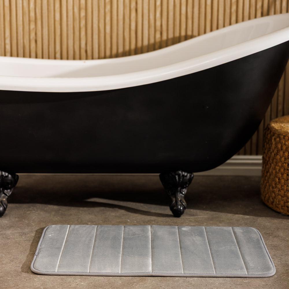 Milan Memory Foam Bathroom Mat Light Grey 2 Piece-Bath Mats