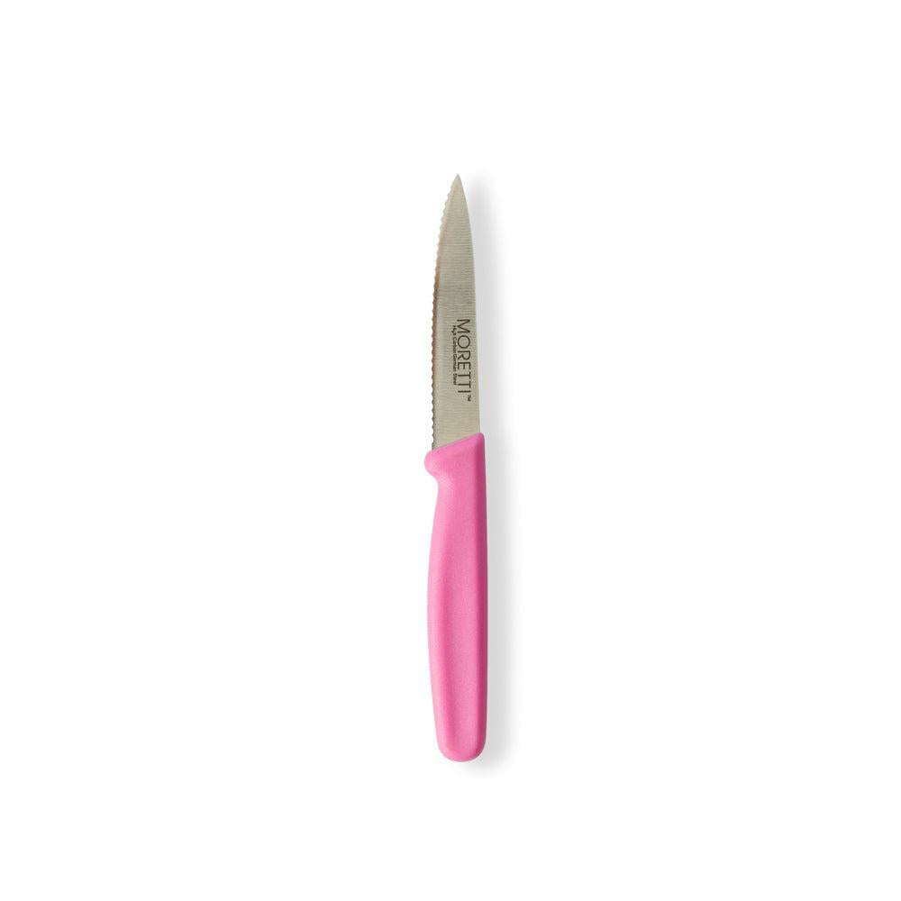 Moretti Serrated Paring Knife Pink-Knives