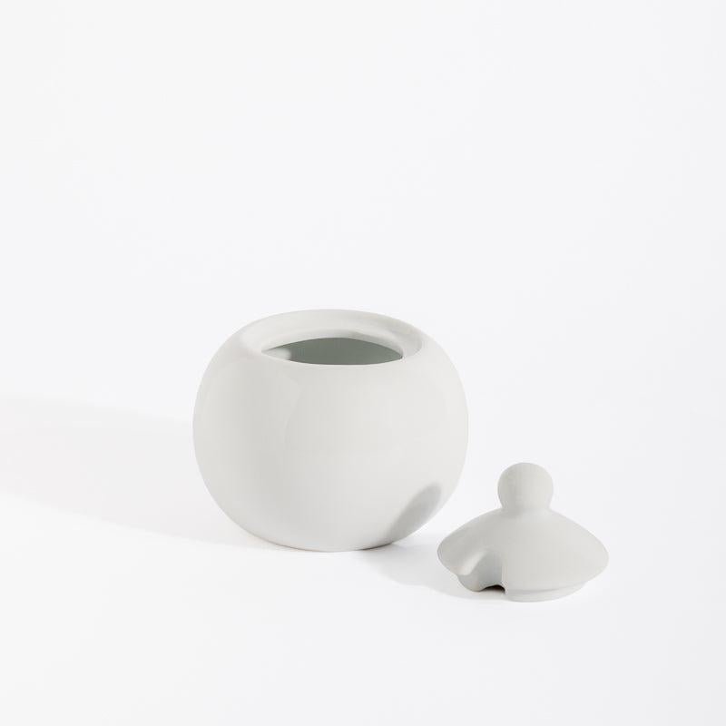 Moretti Sugar Pot - White-Sugar Bowl
