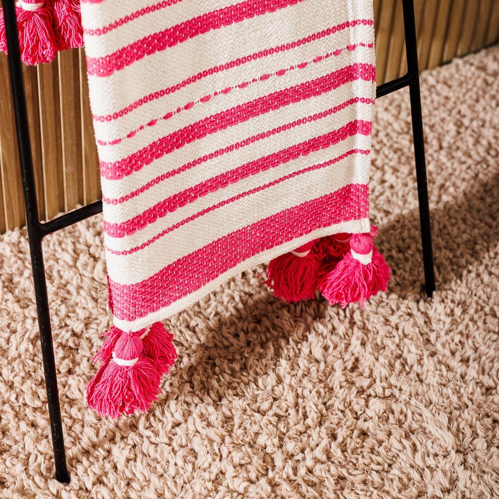 Nest Chenille Throw Pink-Throws