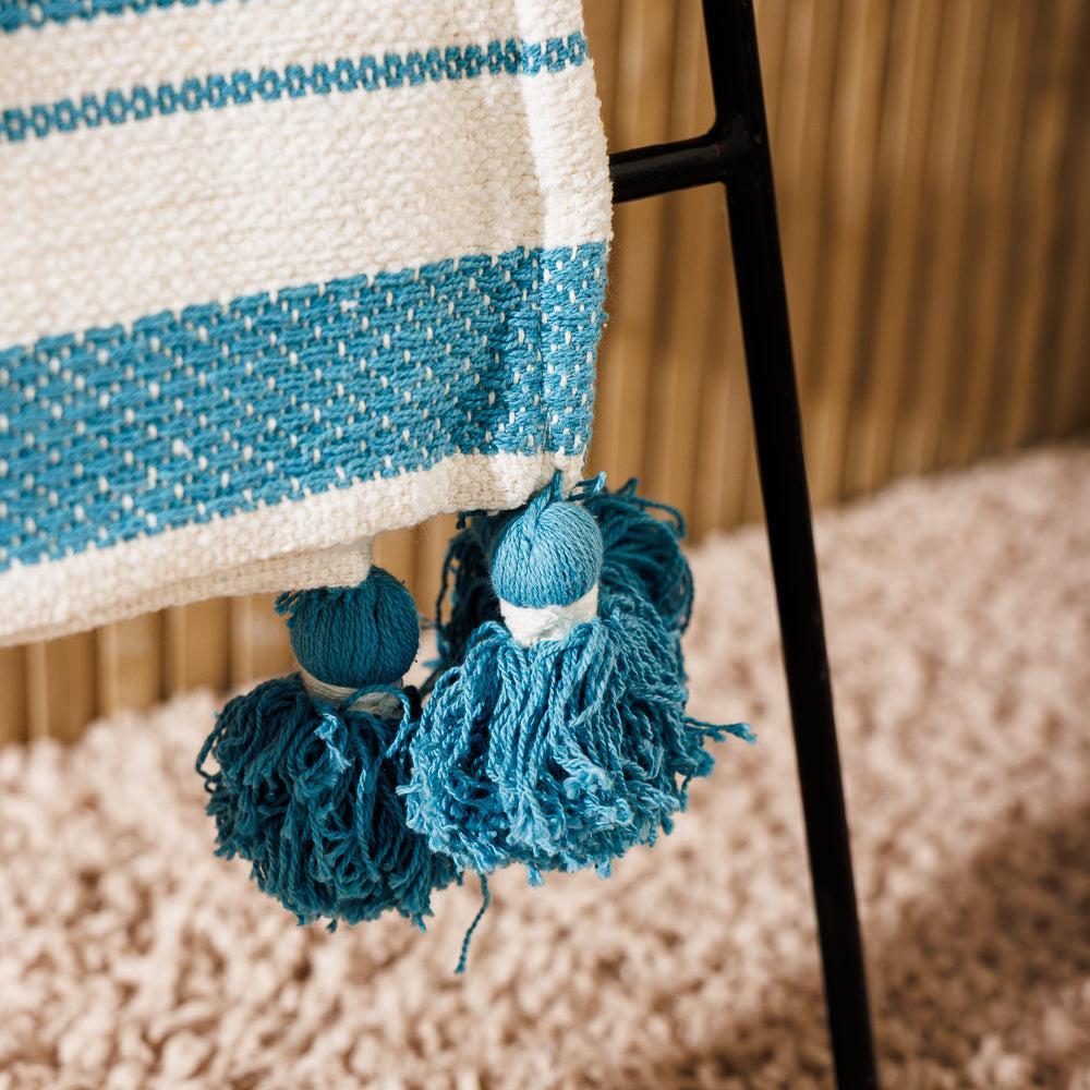Nest Chenille Throw Sky Blue-Throws