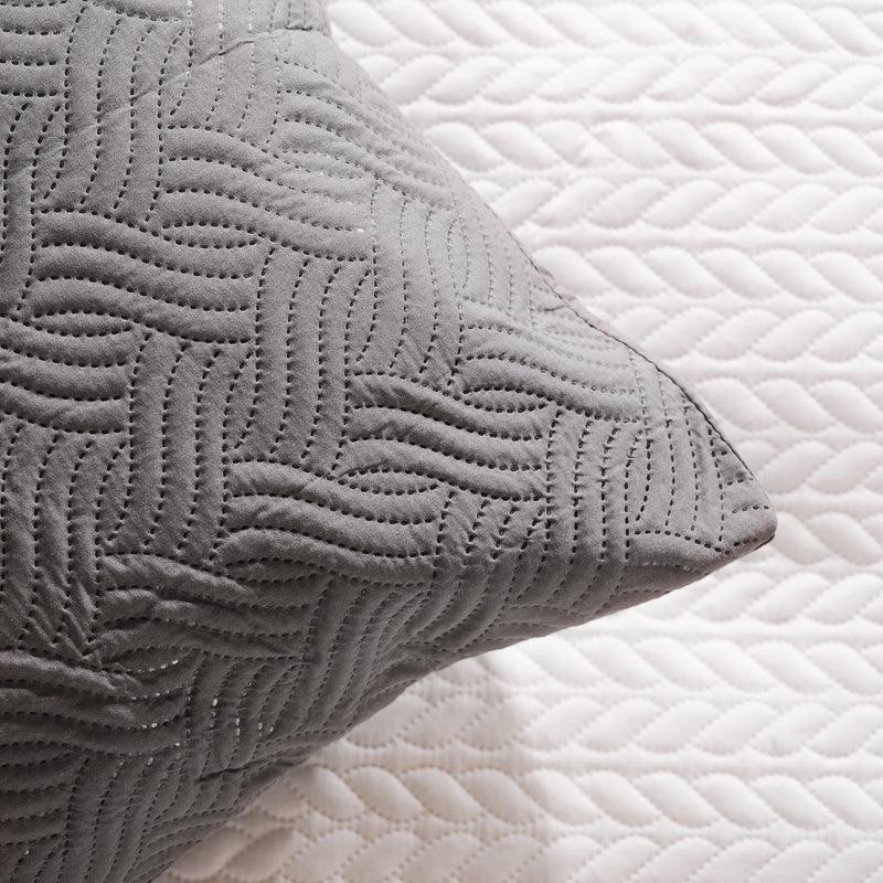 Nest Nova Embossed Pillowcase Pair - Grey-Quilt