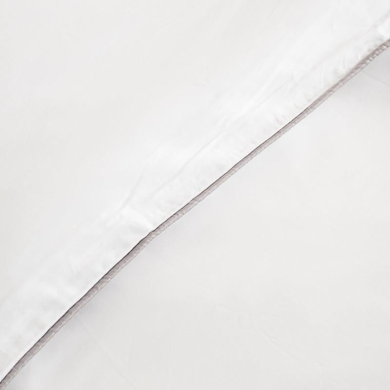 Whisper Soft 400 Thread Count Egyptian Grey Piped Edge Duvet Cover Set-DUVET COVER