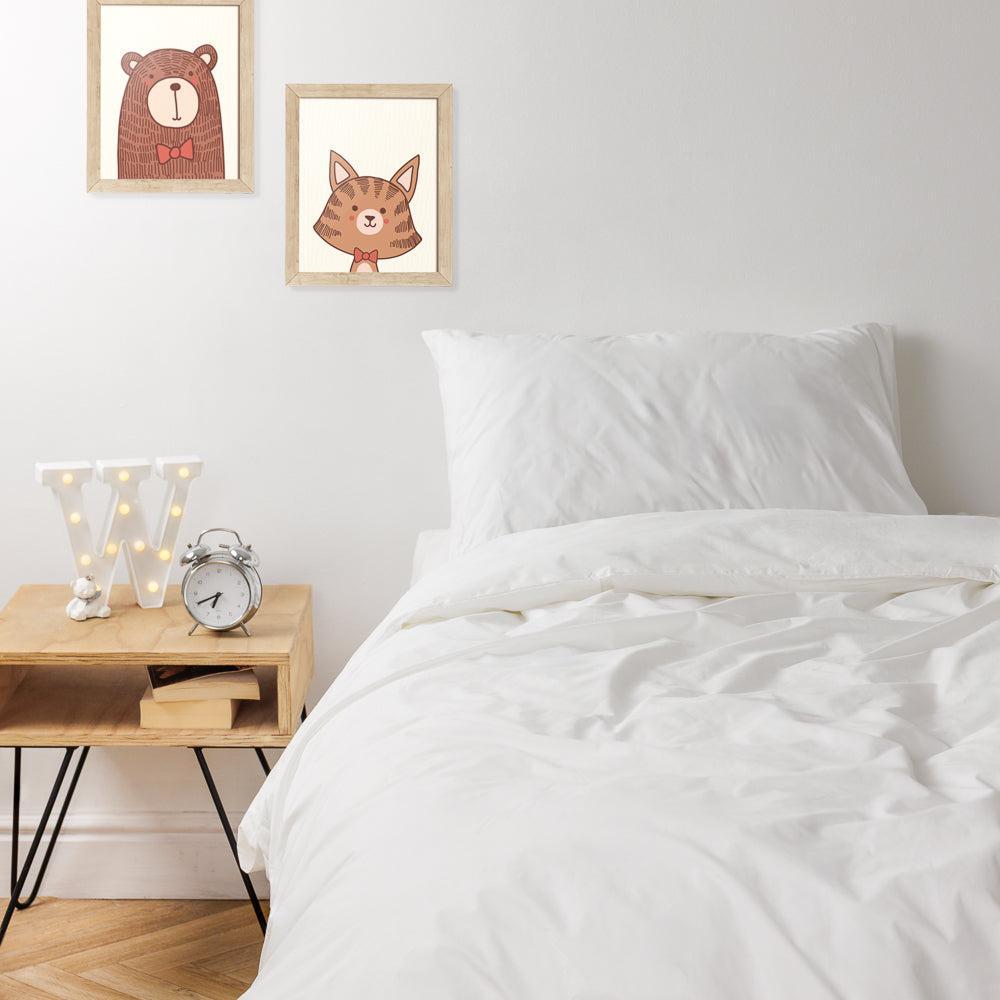 100% Cotton Kids Duvet Cover Set White-Duvet Cover Set