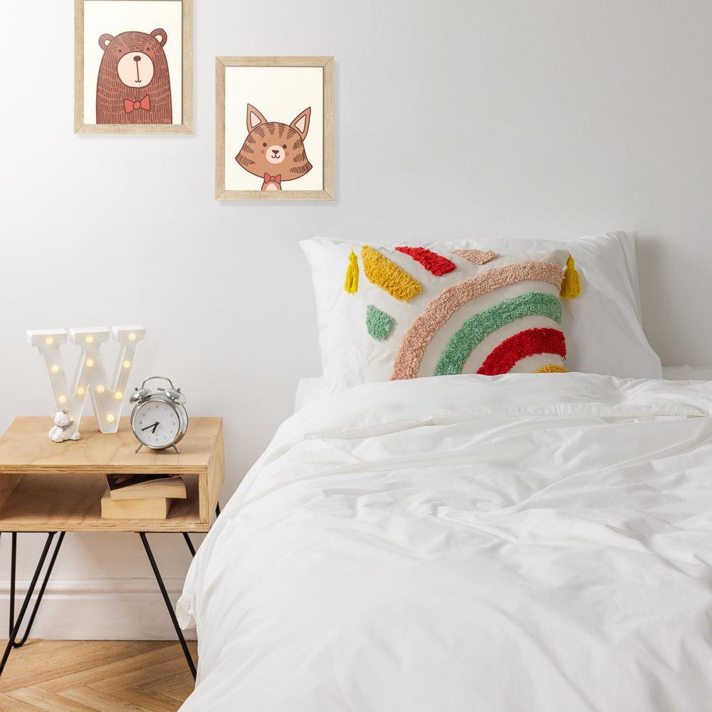 100% Cotton Kids Duvet Cover Set White-Duvet Cover Set