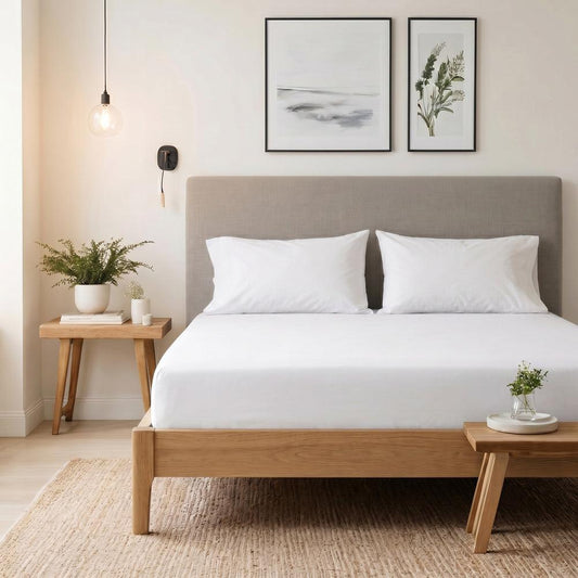 200 Thread Count 100% Cotton Percale Fitted Sheet White-Fitted Sheets
