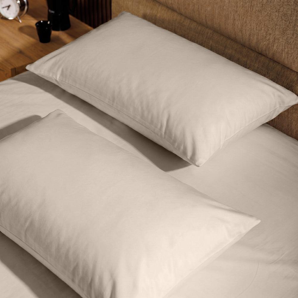 200 Thread Count 100% Cotton Percale Pillowcase Stone-Pillowcases