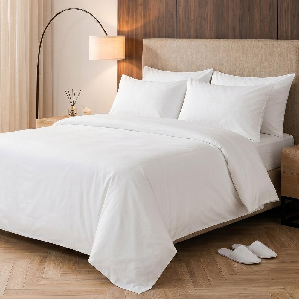200 Thread Count Flap Cotton Rich Percale Duvet Cover White-Duvet Covers