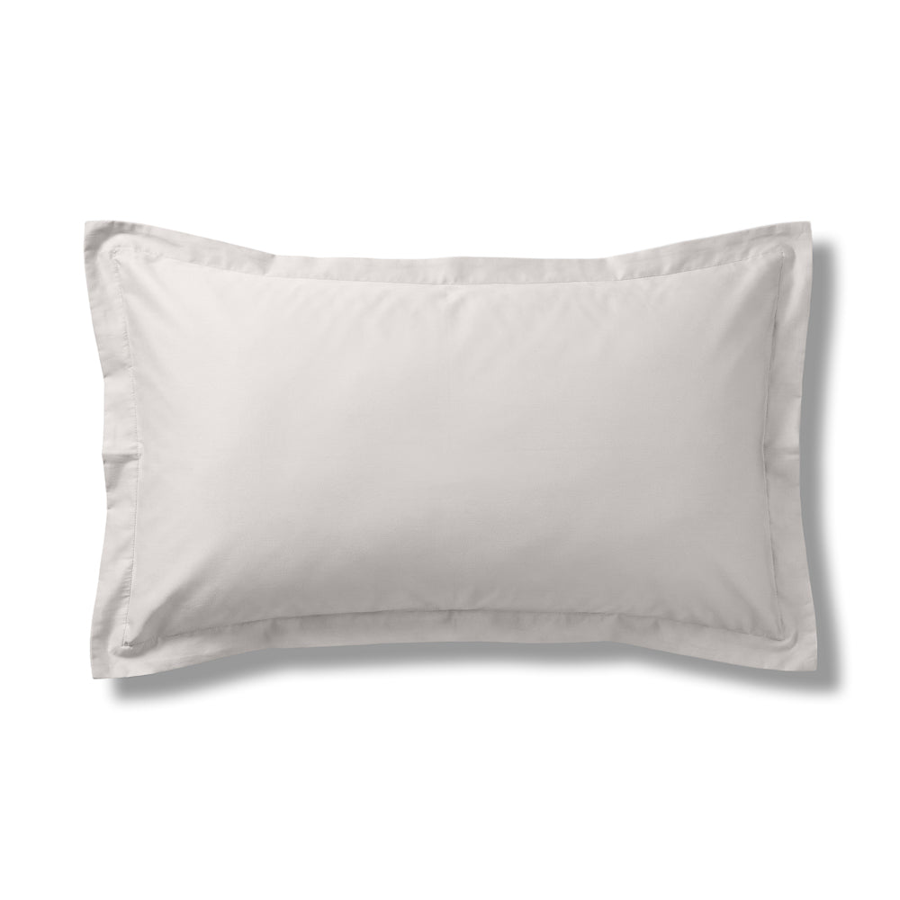 200 Thread Count Oxford 100% Cotton Percale Pillowcase Light Grey-Pillowcases