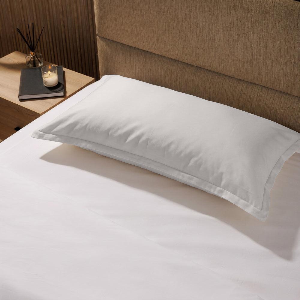 200 Thread Count Oxford 100% Cotton Percale Pillowcase Light Grey-Pillowcases