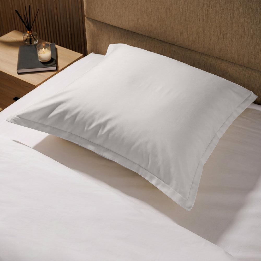 200 Thread Count Oxford 100% Cotton Percale Pillowcase Light Grey-Pillowcases