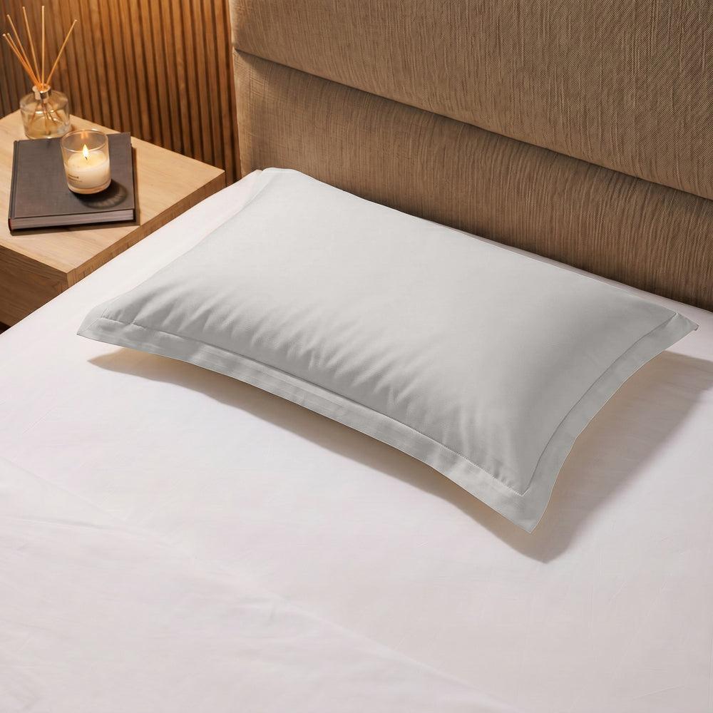 200 Thread Count Oxford 100% Cotton Percale Pillowcase Light Grey-Pillowcases