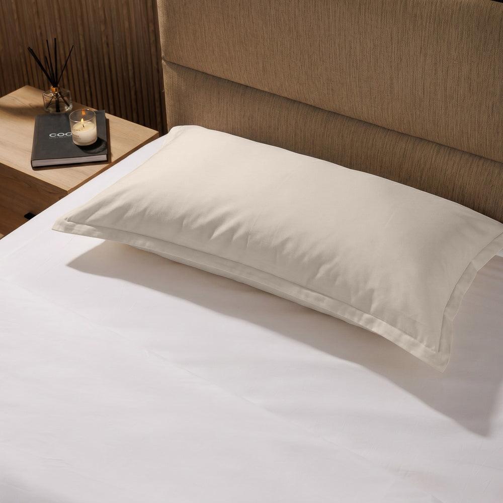 200 Thread Count Oxford 100% Cotton Percale Pillowcase Stone-Pillowcases