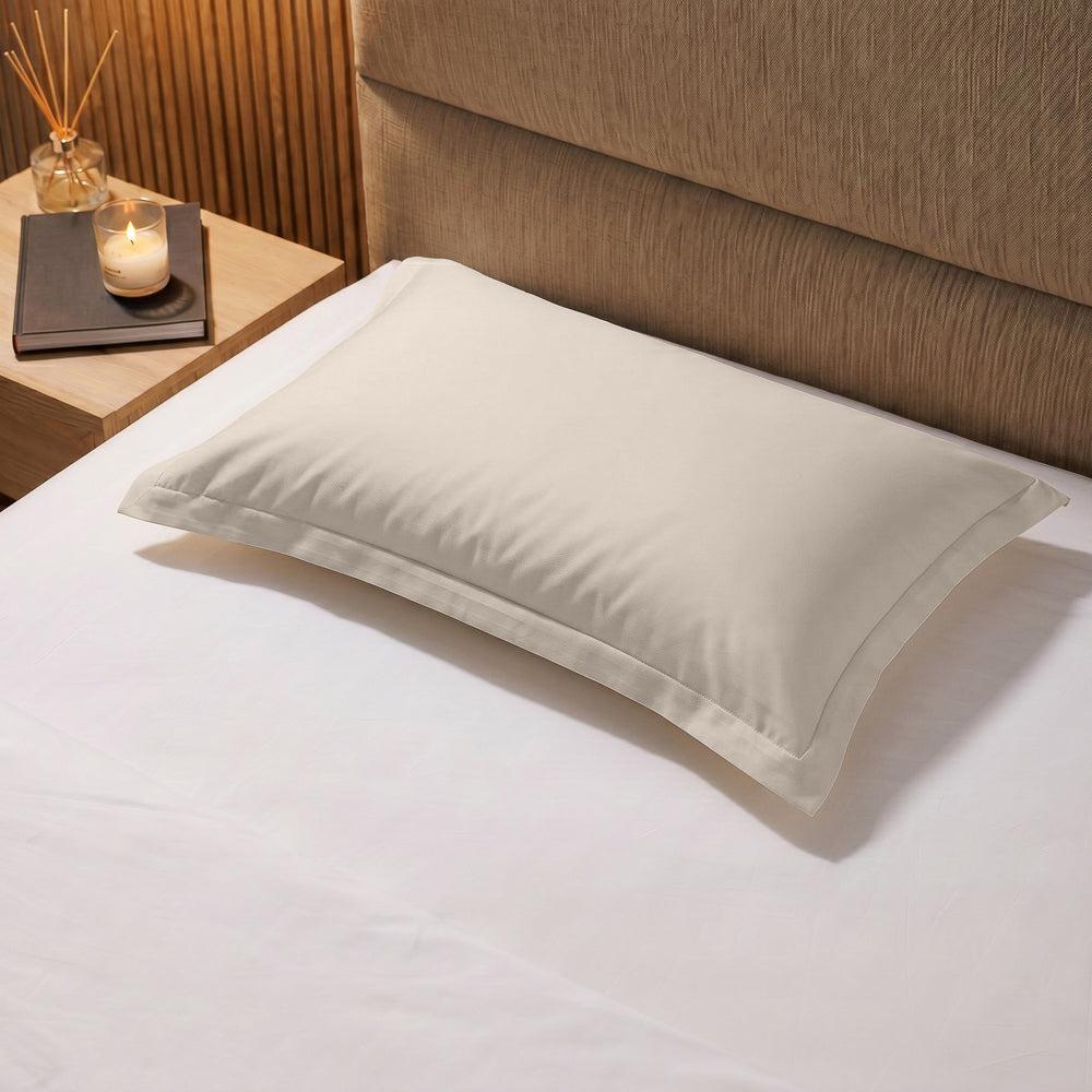 200 Thread Count Oxford 100% Cotton Percale Pillowcase Stone-Pillowcases