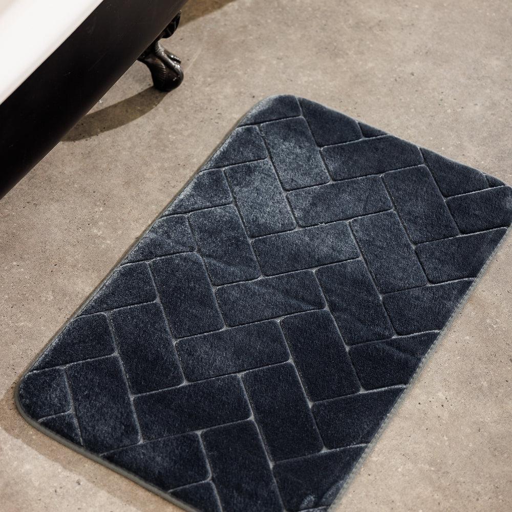 Athens Memory Foam Bathroom Mat Mid Grey 2 Piece-Bath Mats