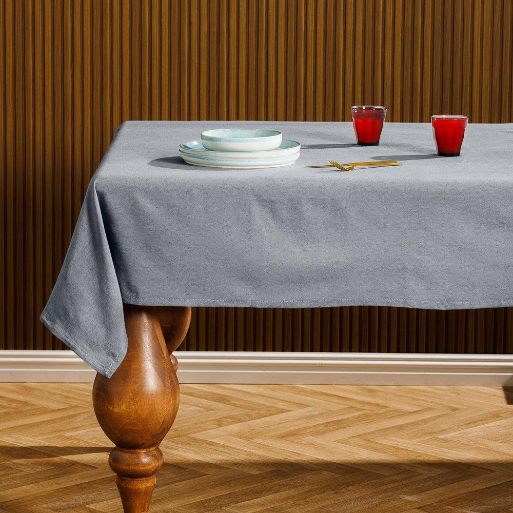 Chambray Cotton Tablecloth Navy-Tablecloths