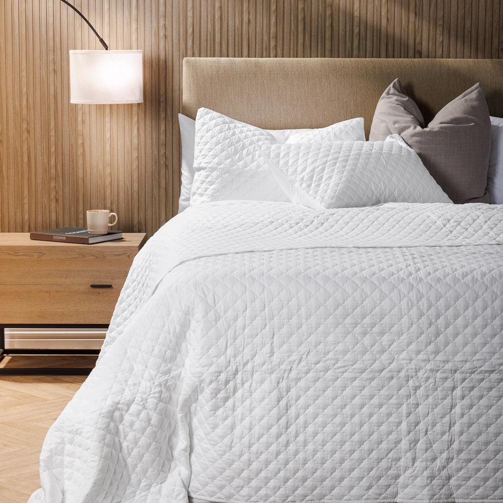 Clay Whisper Soft Premium Cotton Quilt White-Quilts & Comforters