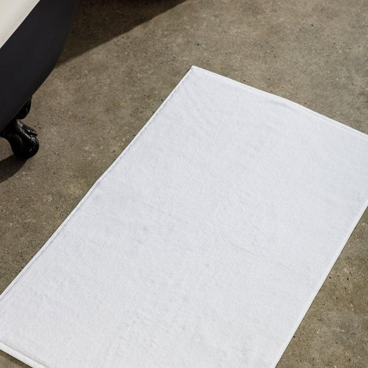 Cotton Bay Solid Tub Mat White-Bath Mats