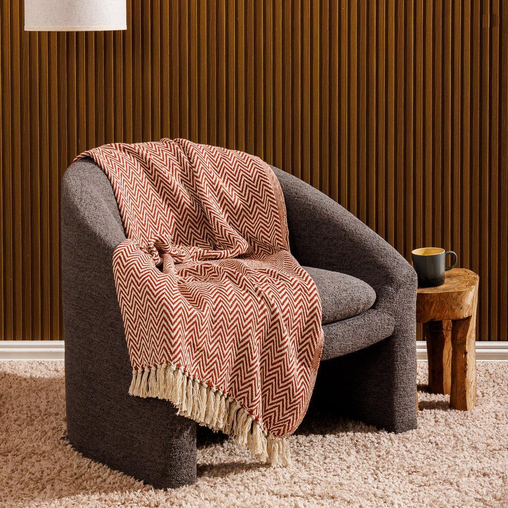 Cotton Bay Throw Terracotta-Throws