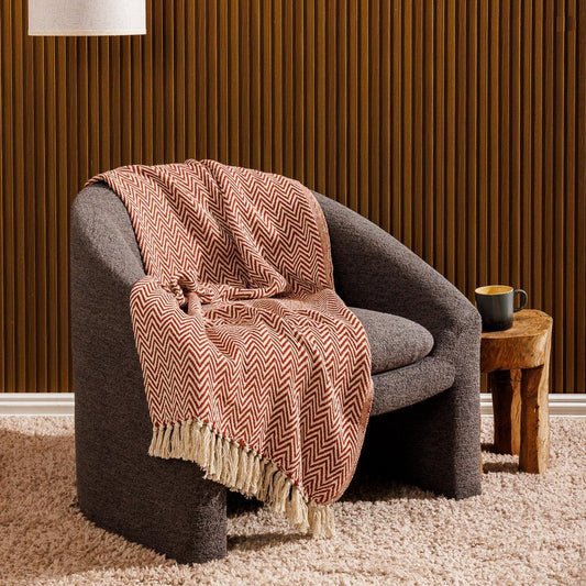Cotton Bay Throw Terracotta-Throws
