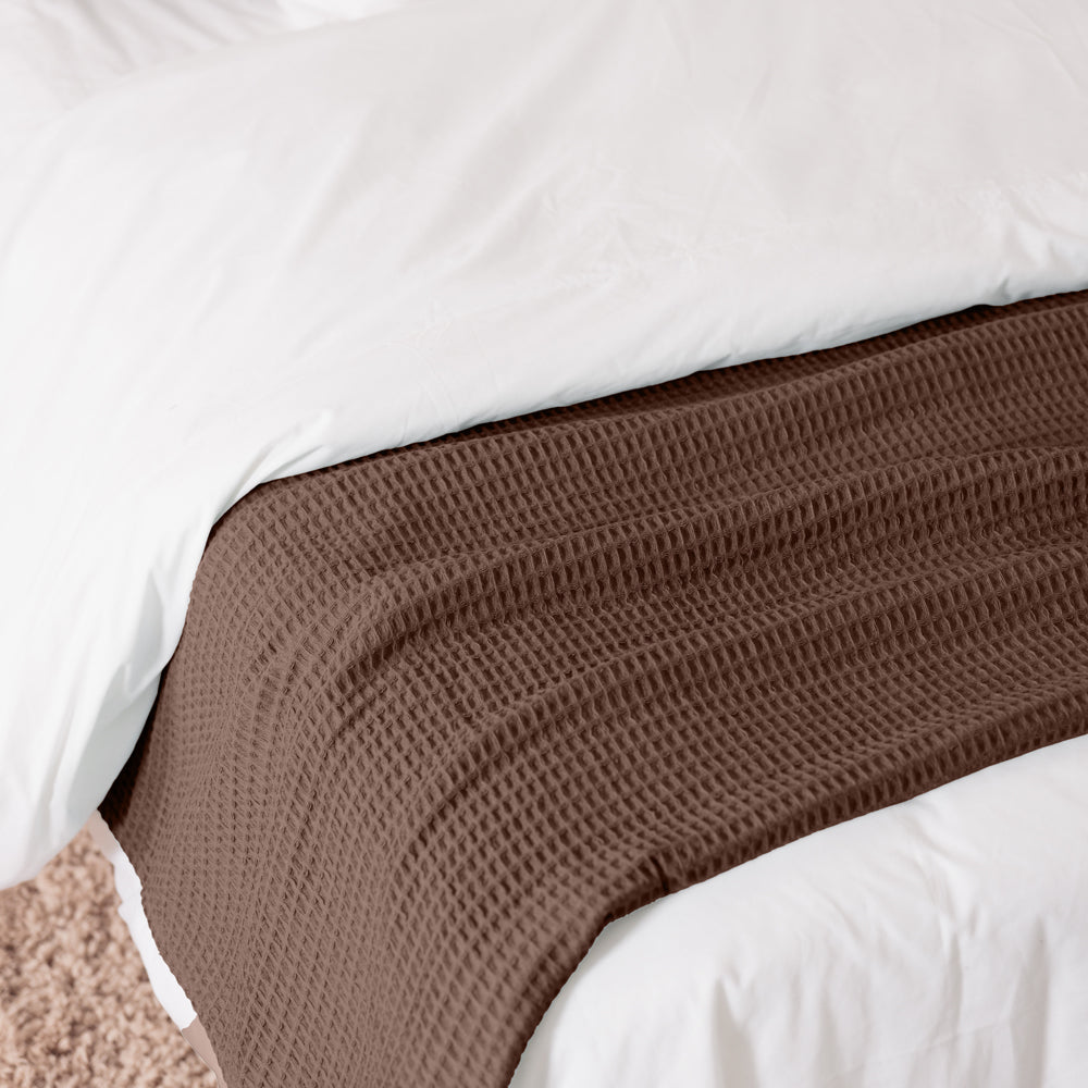 Cotton Club Waffle Blanket Throw Copper-Blankets