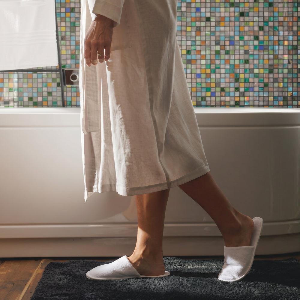 Disposable Closed-toe Toweling Slippers White-Guest Amenities
