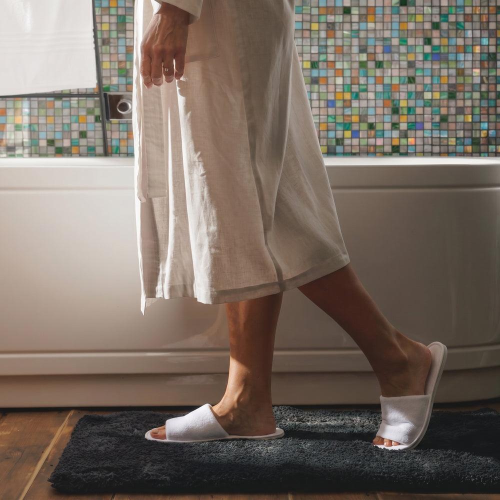 Disposable Open-toe Toweling Slippers White-Guest Amenities