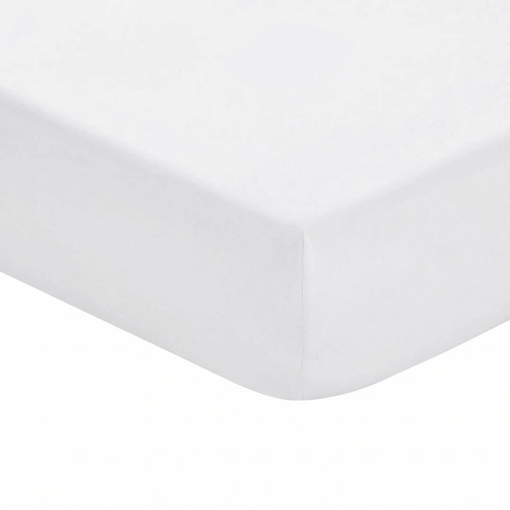 Easy Care 144 Thread Count Polycotton Fitted Sheet White-Fitted Sheets