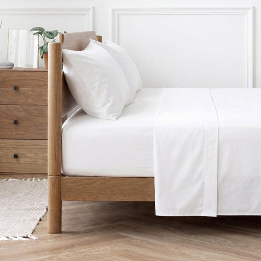 Easy Care 144 Thread Count Polycotton Flat Sheet White-Flat Sheets