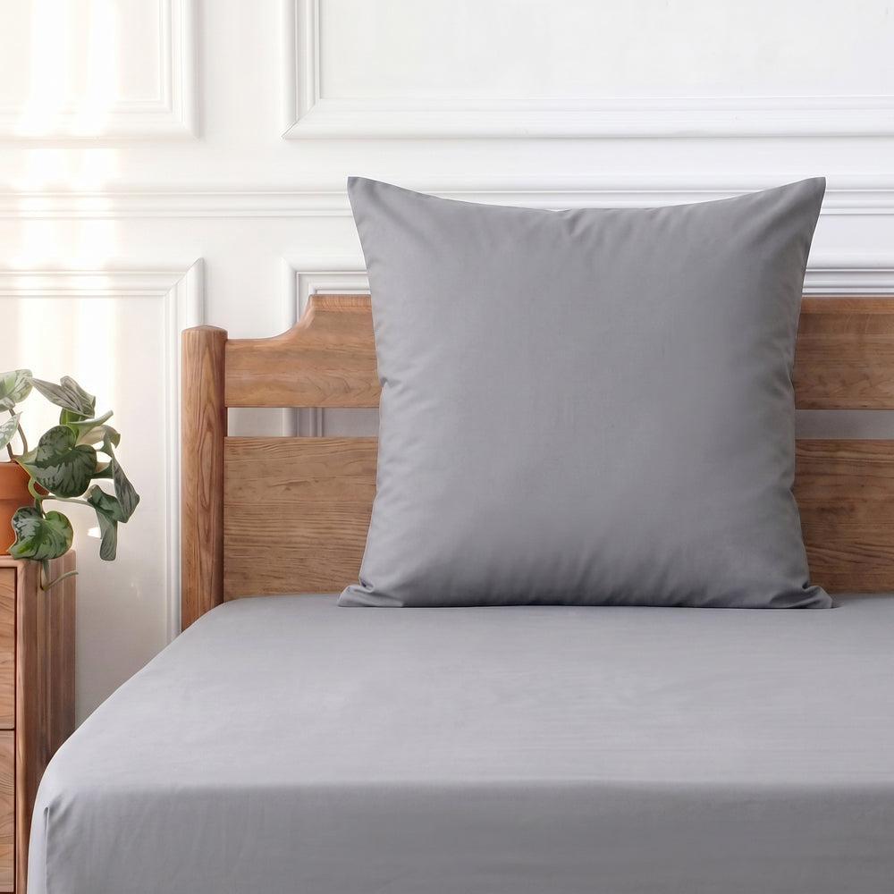 Easy Care 144 Thread Count Polycotton Pillowcase Grey-Pillowcases