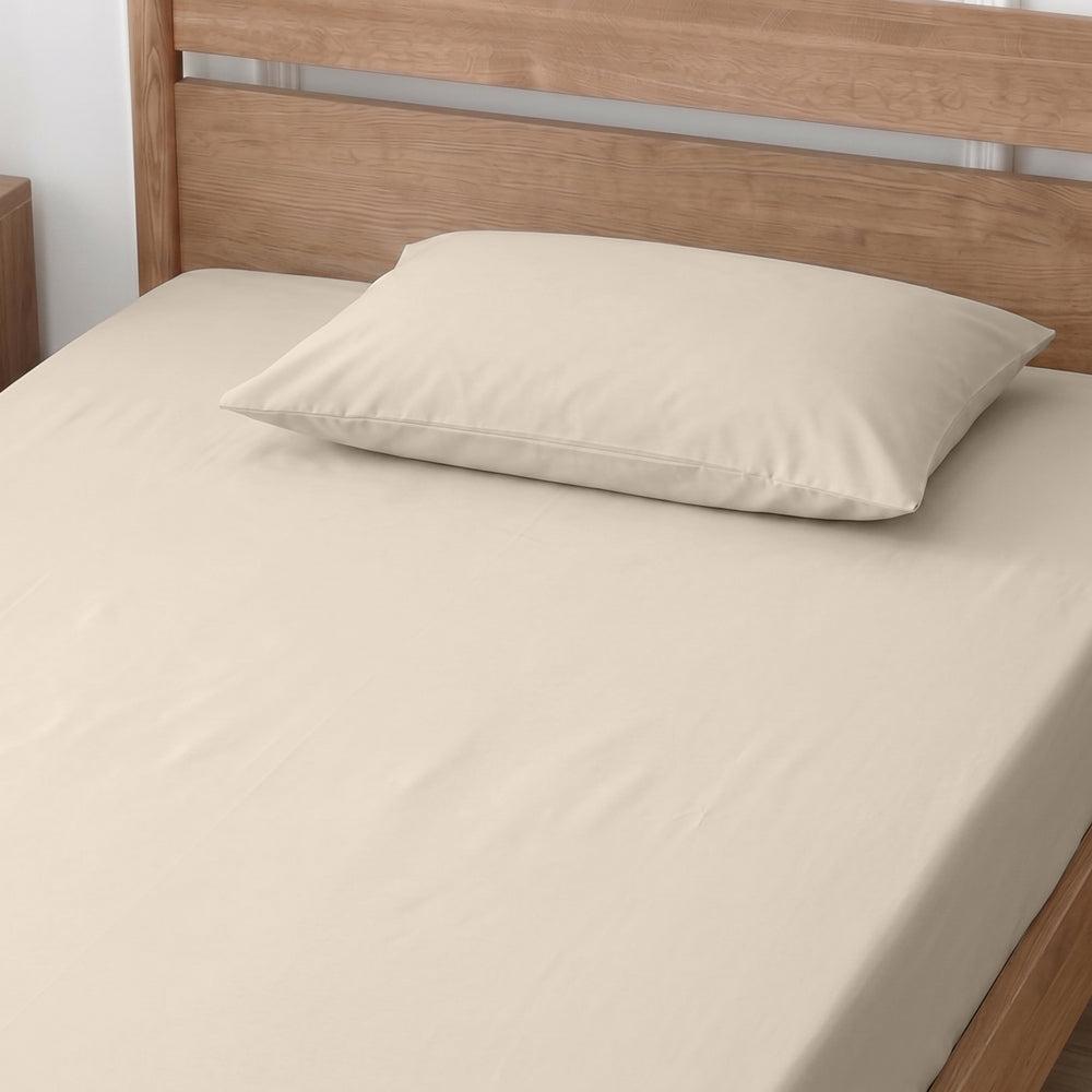 Easy Care 144 Thread Count Polycotton Pillowcase Stone-Pillowcases
