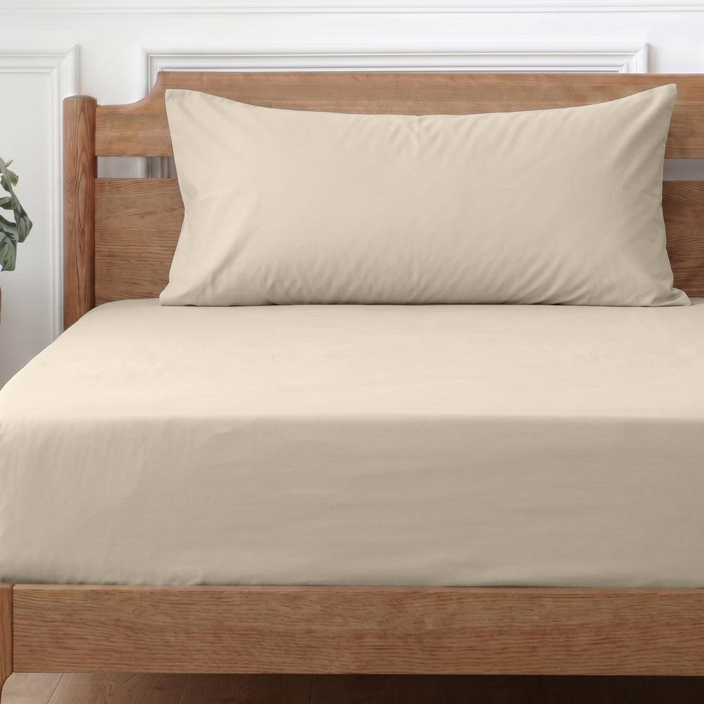 Easy Care 144 Thread Count Polycotton Pillowcase Stone-Pillowcases