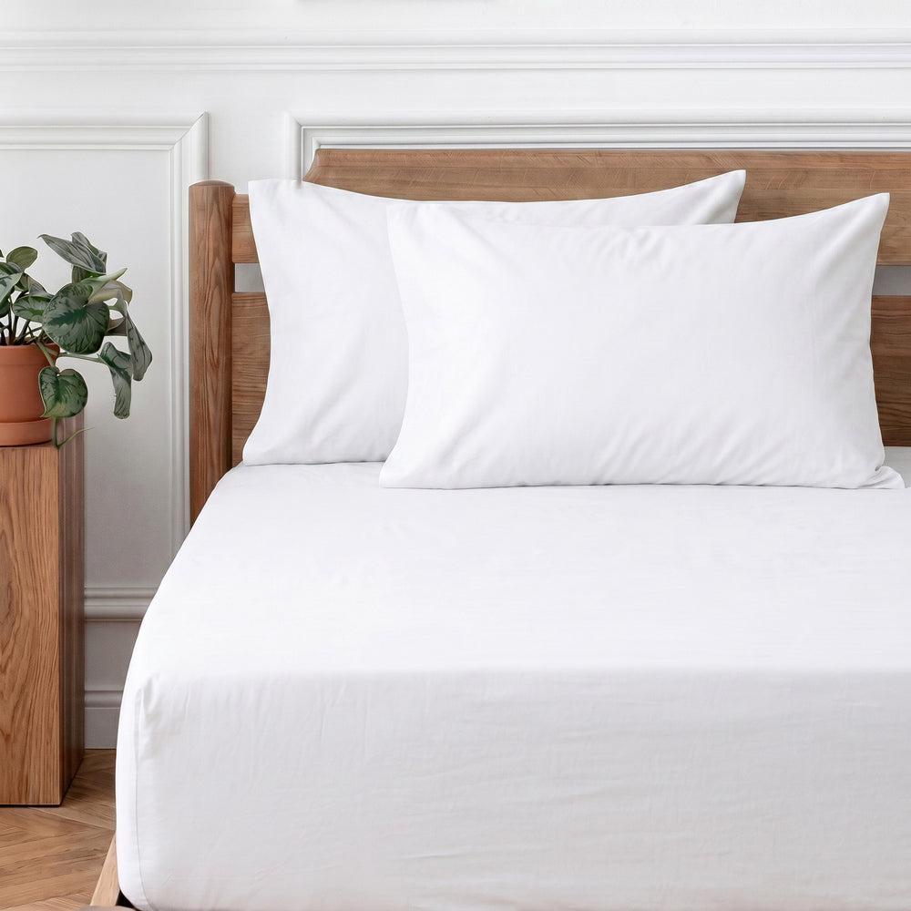 Easy Care 144 Thread Count Polycotton Pillowcase White-Pillowcases
