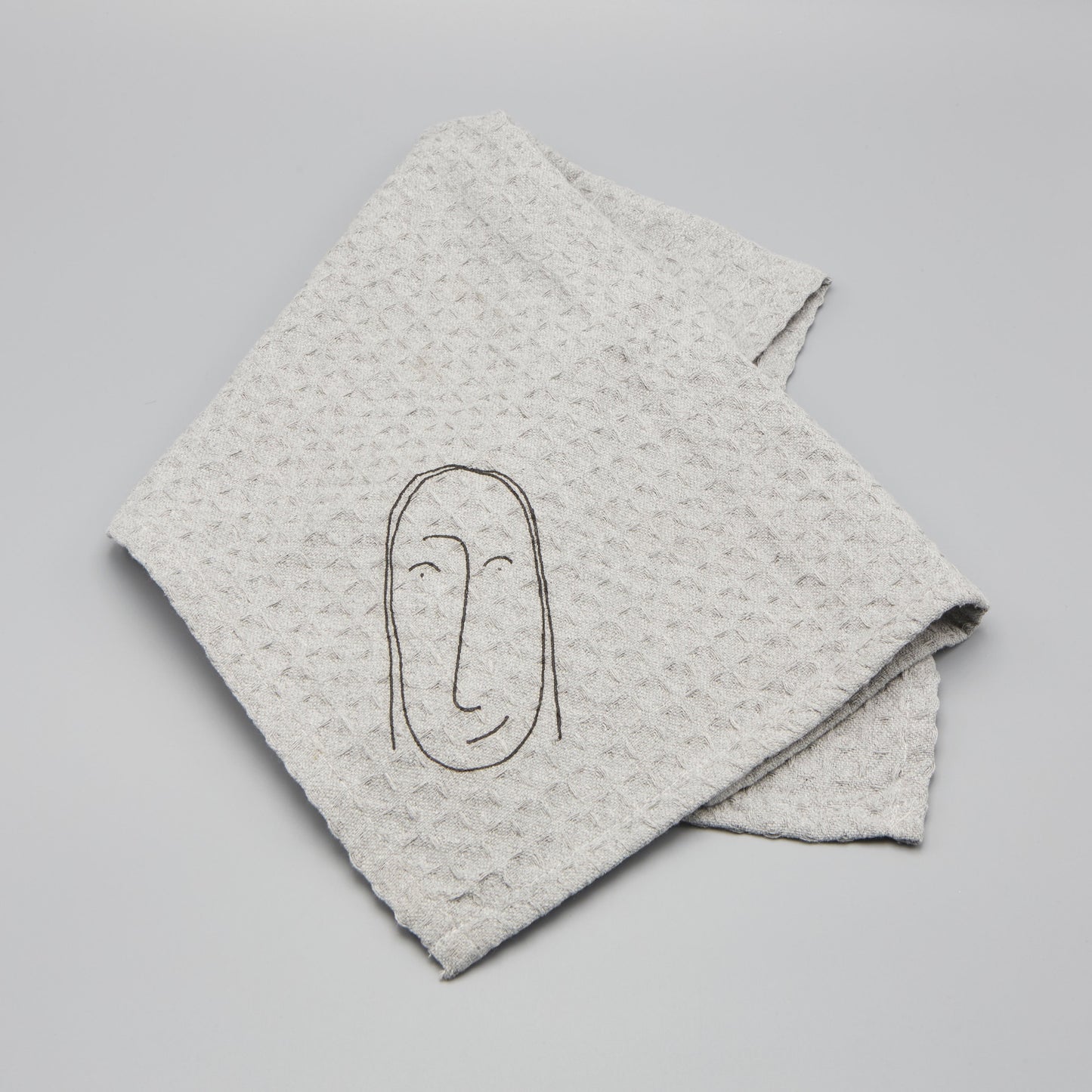 Faces of Felicity Dishcloth - light grey