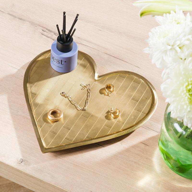 Heart Tray - Brushed Gold-DÃ©cor
