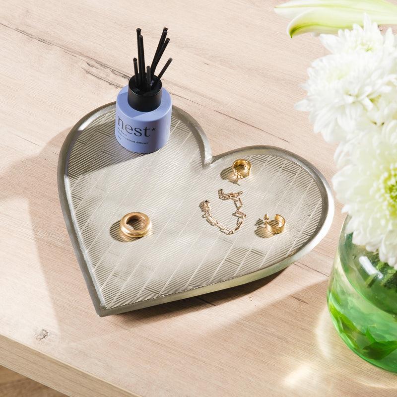 Heart Tray - Brushed Nickel-DÃ©cor