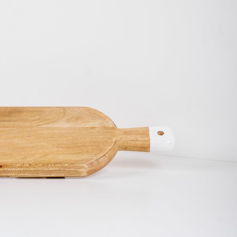 Mango Wood Paddle Board Rectangular - White Handle