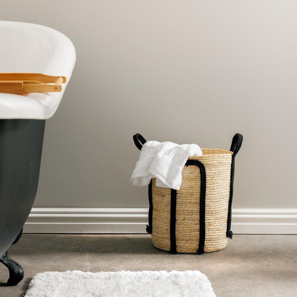 Home.Life Natural Corn Rope Handle Basket Black-Storage Baskets