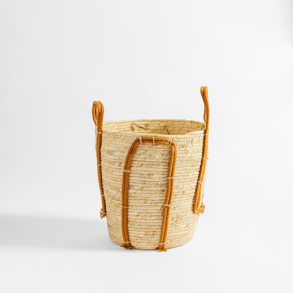 Home.Life Natural Corn Rope Handle Basket Walnut-Storage Baskets