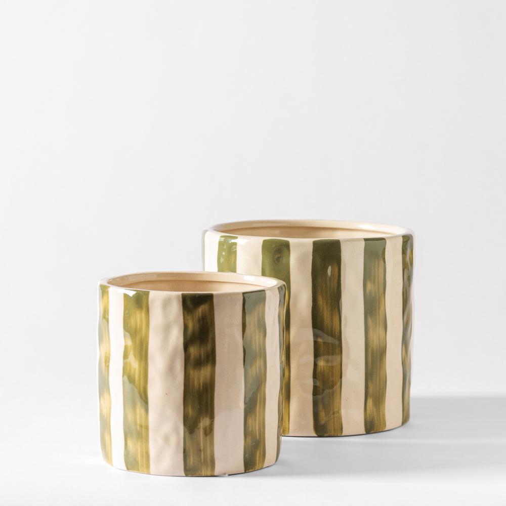 Home.Life Planter Natural Bold Stripe Forest-DÃ©cor
