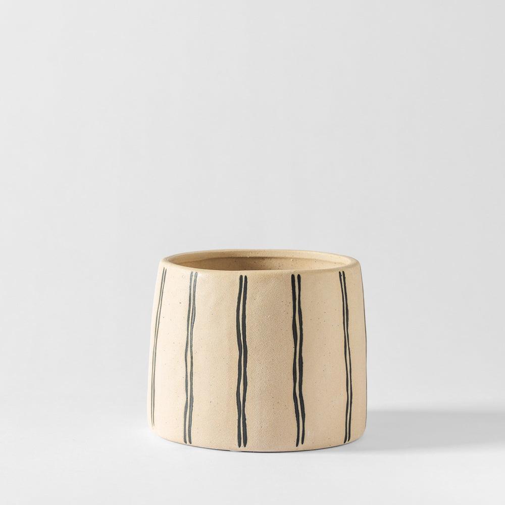 Home.Life Planter Natural Double Stripe Black-DÃ©cor