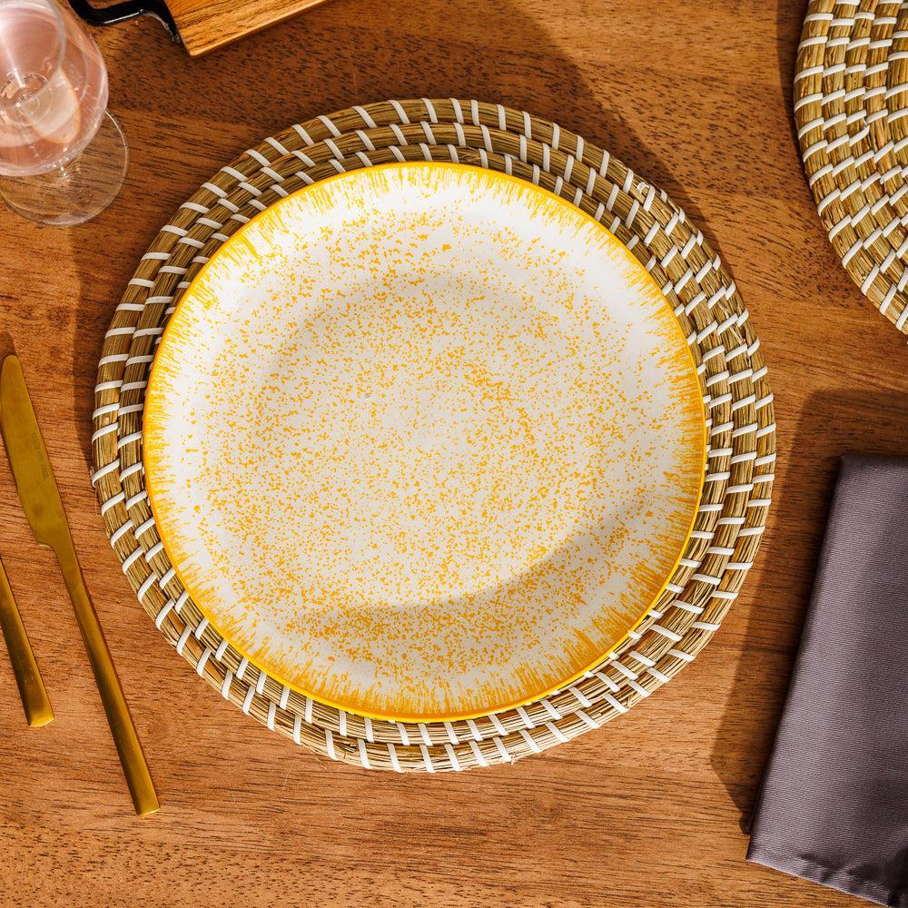 Home.Life Printed Glazed Dinner Plate Golden Haze-Plates