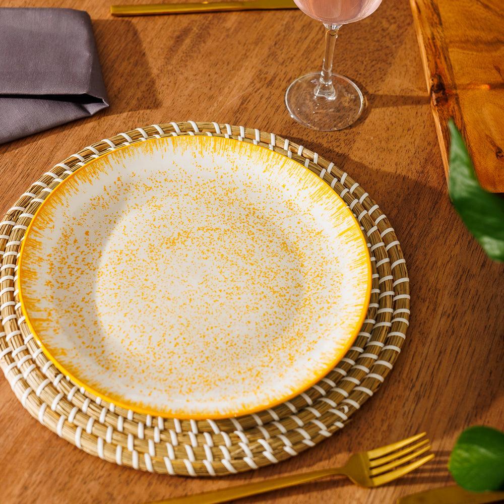 Home.Life Printed Glazed Dinner Plate Golden Haze-Plates