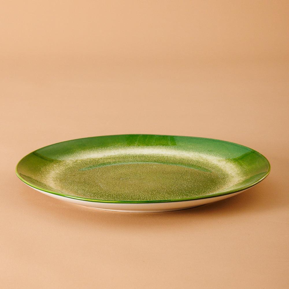 Home.Life Printed Glazed Dinner Plate Green Mist-Plates