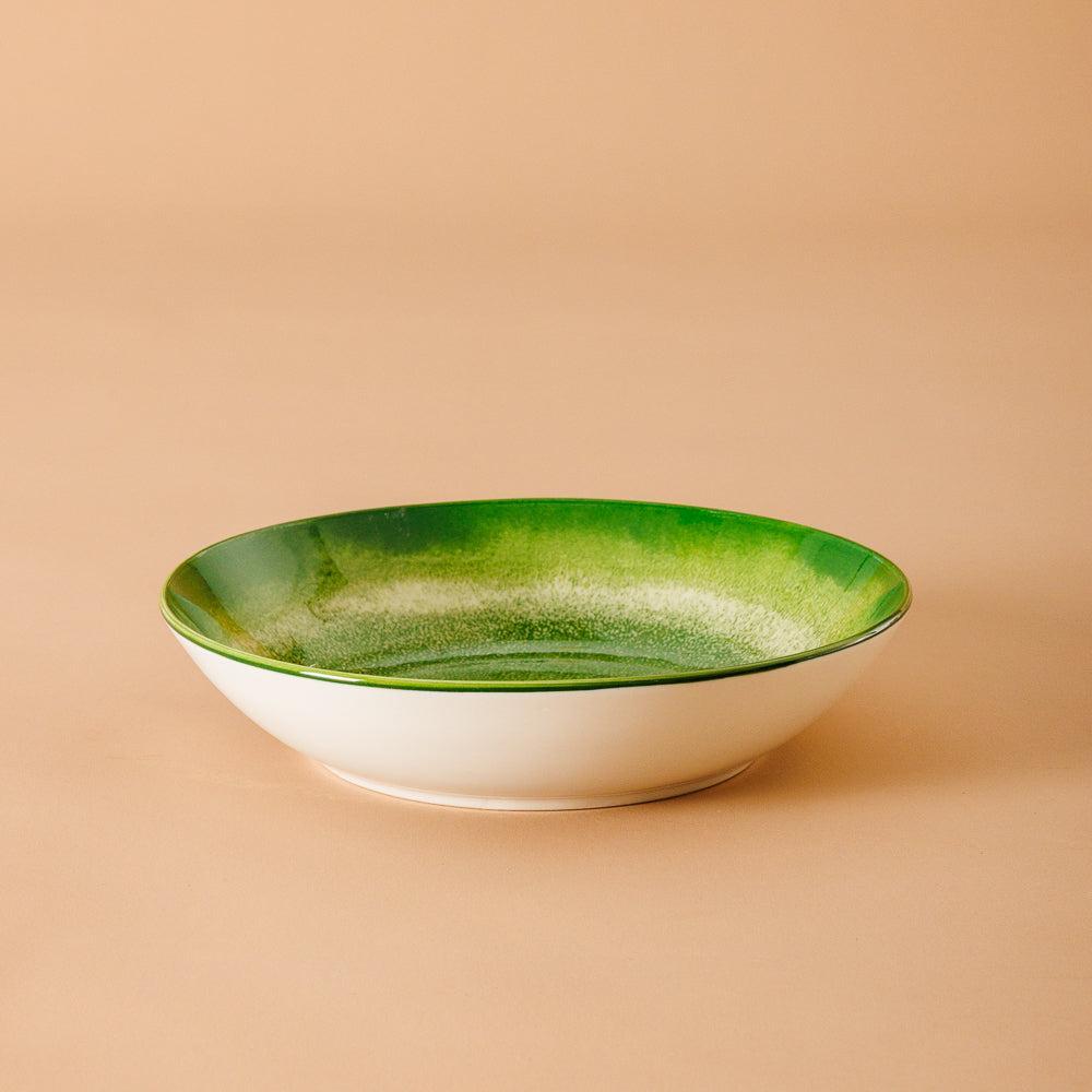 Home.Life Printed Glazed Salad Bowl Green Mist-Bowls