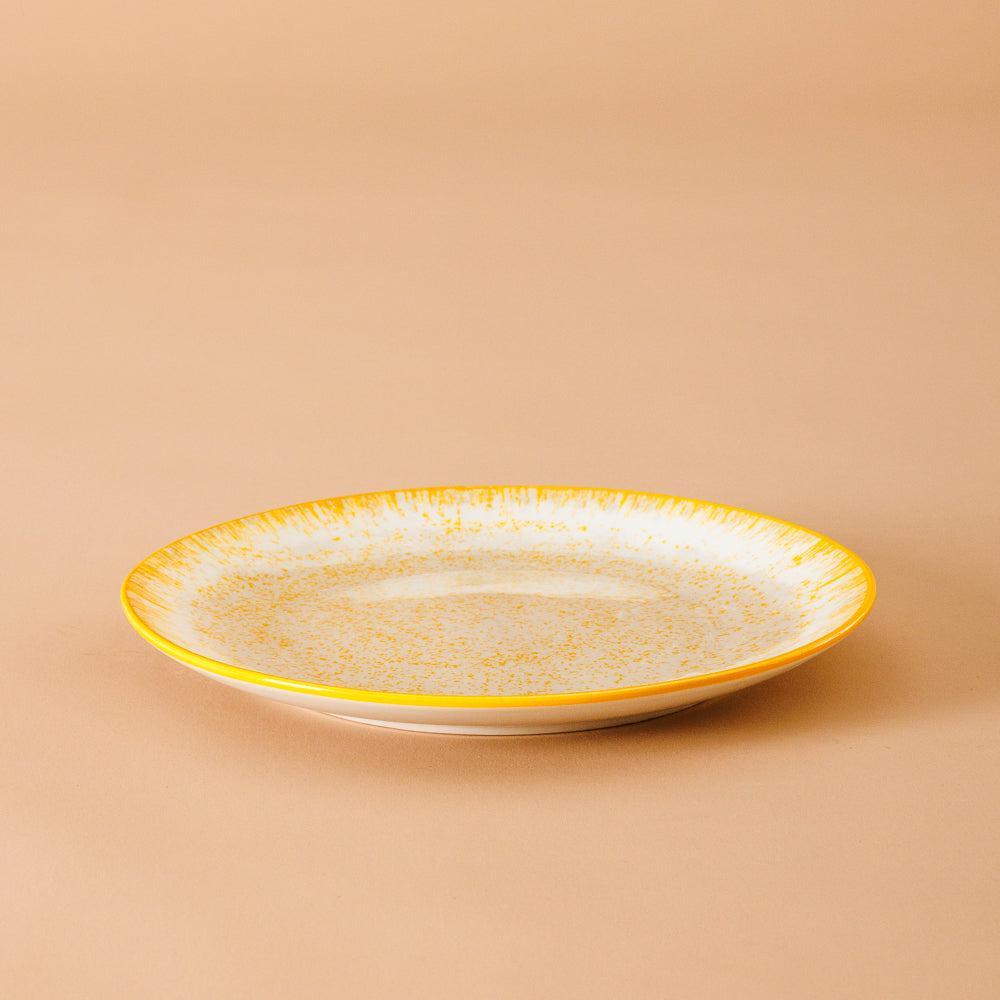 Home.Life Printed Glazed Side Plate Golden Haze-Plates