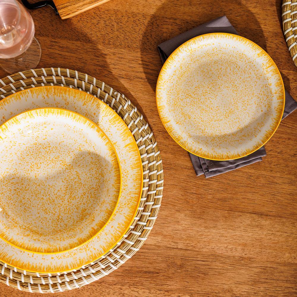 Home.Life Printed Glazed Side Plate Golden Haze-Plates
